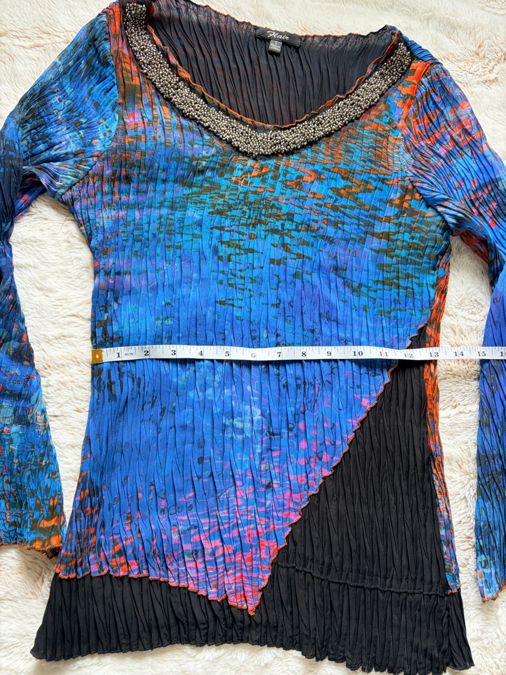 🖤💙 Vintage Y2K Beaded Mesh Top | Fairy Grunge Boho Indie Sleaze Artsy Euro 🖤💙 - Picture 10 of 12